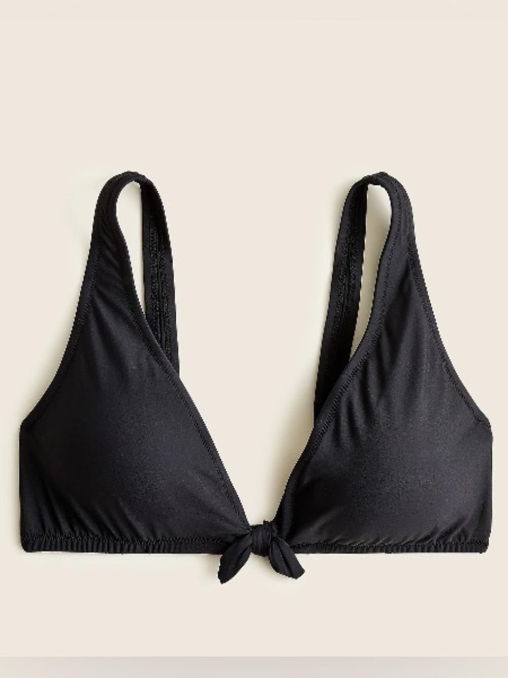 J.Crew Women's Black Tie-Front Bikini Set - Classic Swim 2pc Set, Size L - Picture 2 of 9
